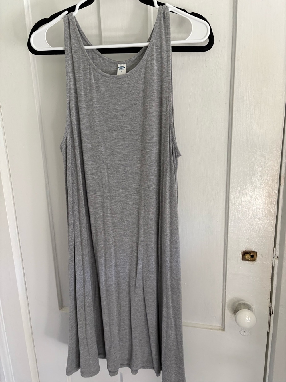Old Navy Grey Sleeveless Midi Swing Dress